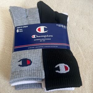 NWT Men’s Champion Crew Socks shoe Size 6-12 multicolor